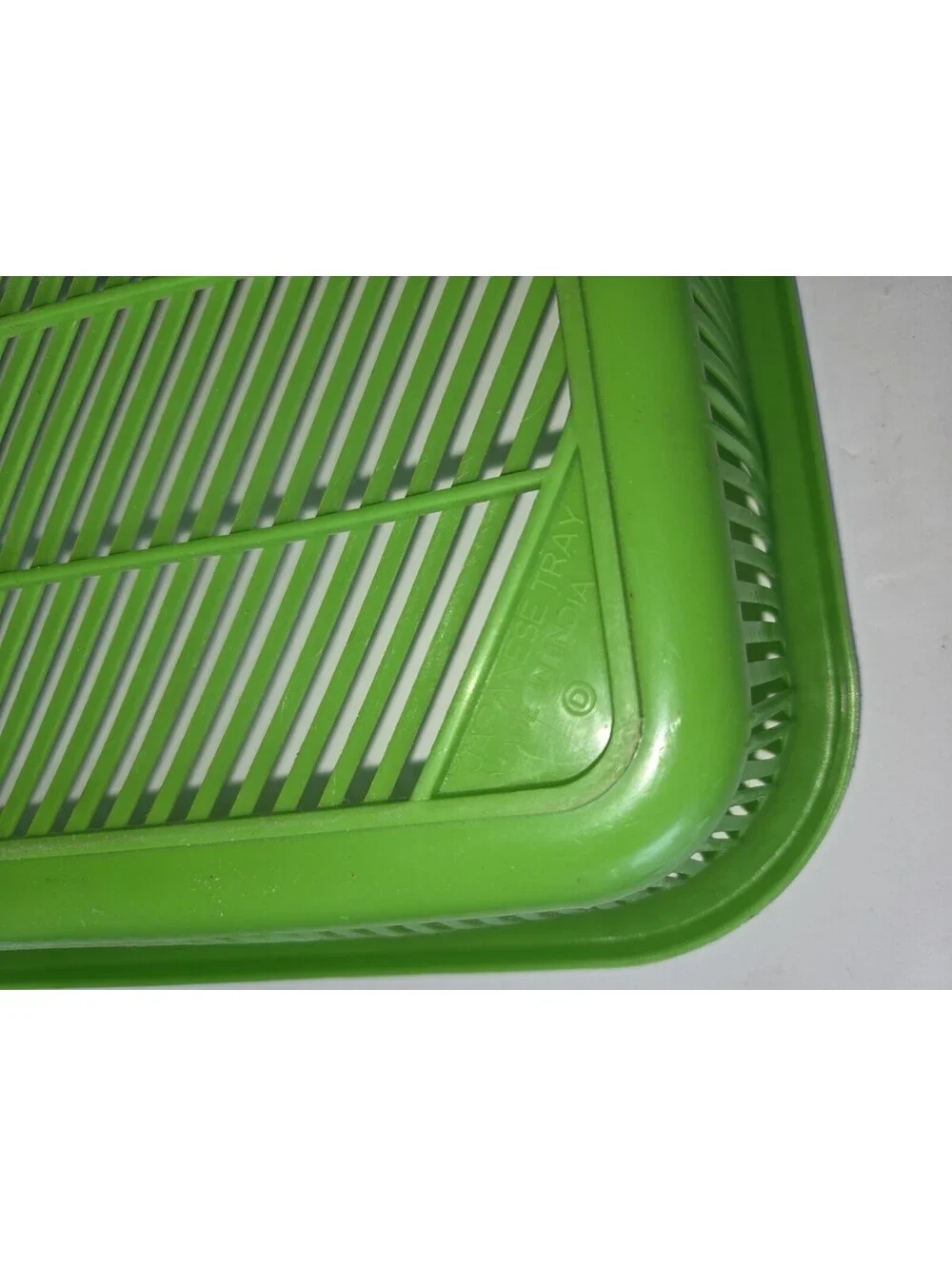 Vintage FPT FAMILY JAPANESE Tray Green Plastic Floral Design SG3
